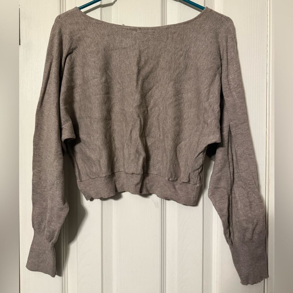 Women's Taupe crop Sweater